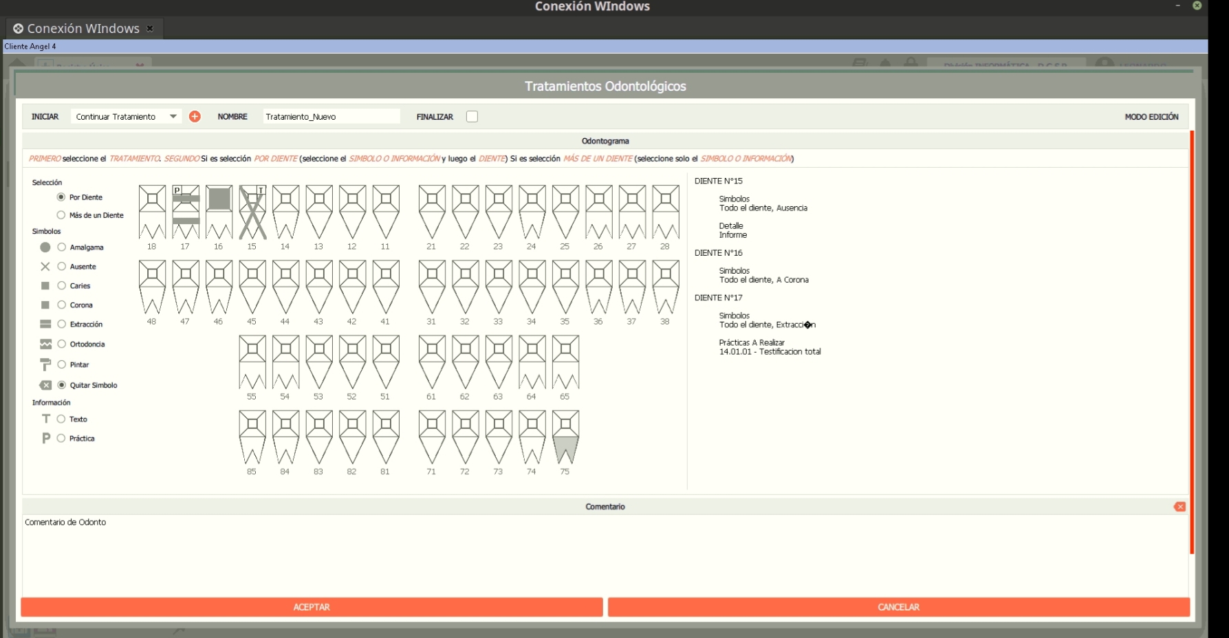crear nuevo tratamiento