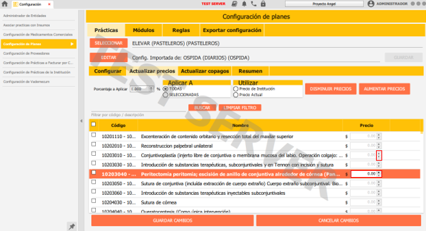 aumentar precio individualmente