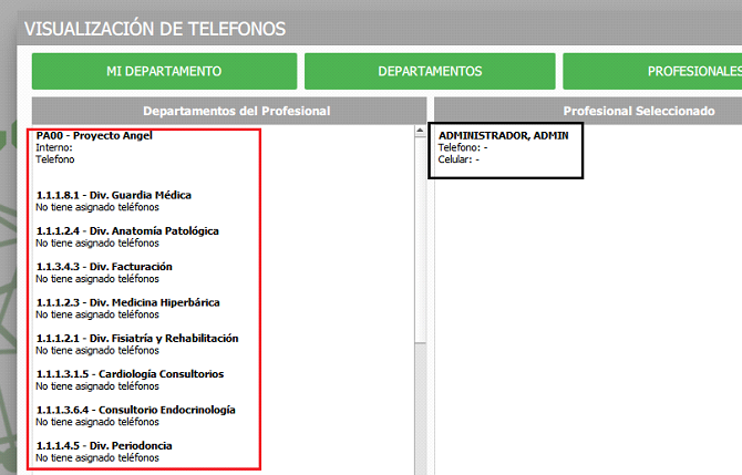 telefonos de la persona seleccionada