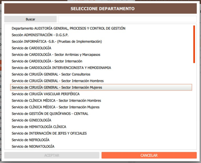 seleccionar servicio