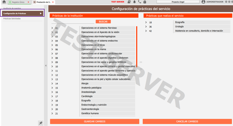 configuracion de practicas