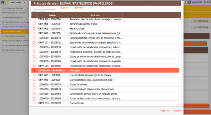 seleccionar practica y aceptar