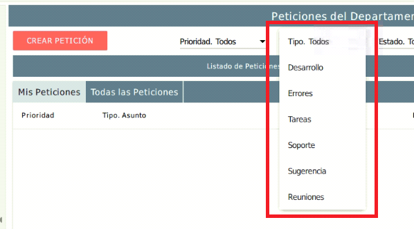 filtros por peticion realizada