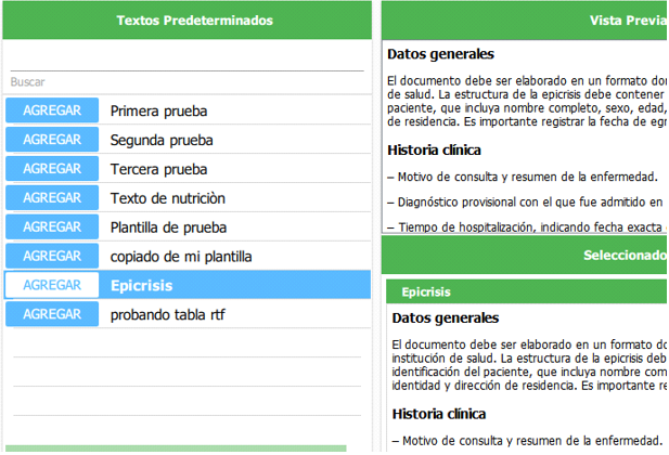textos predeterminados