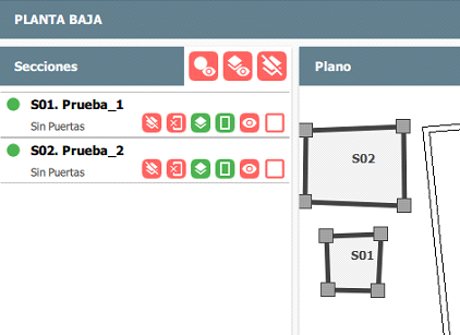 secciones diferentes