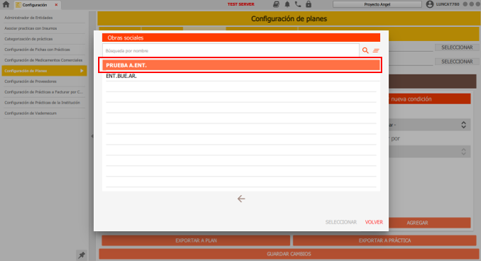 seleccionar obra social