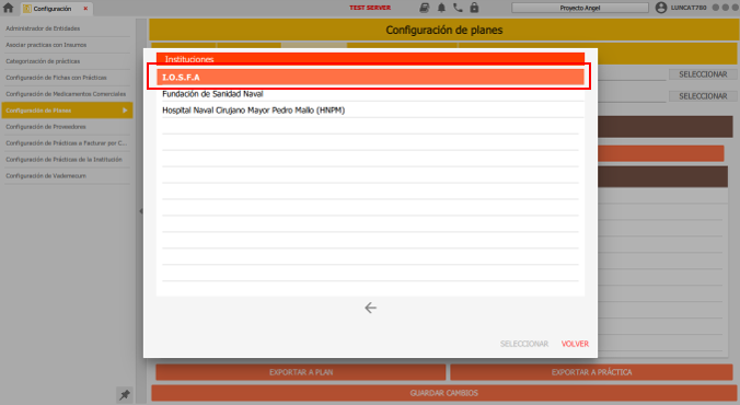 seelccionar instirucion