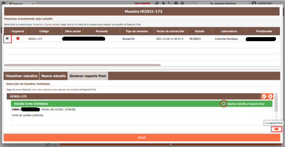 adjuntar estudio al reporte final
