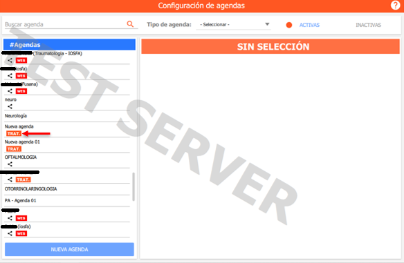 configuracion de agendas