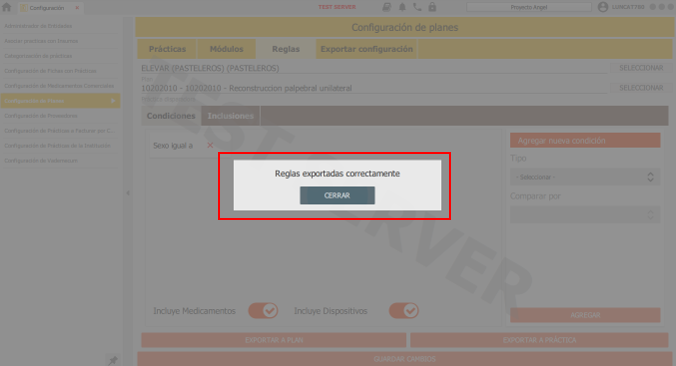 reglas exoprtadas correctamente