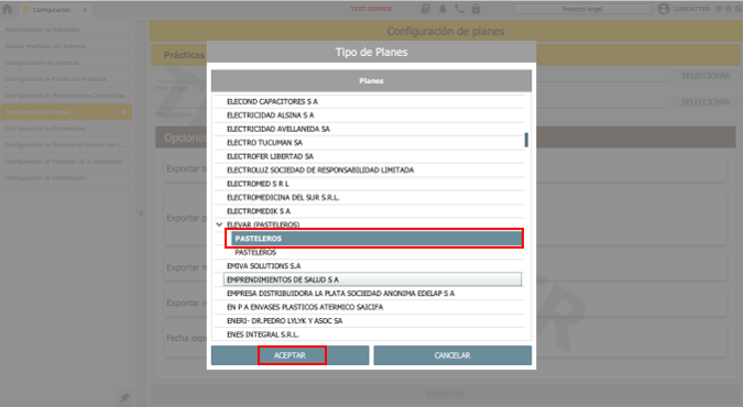 seleccionar plan y aceptar