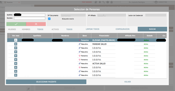 seleccionar paciente