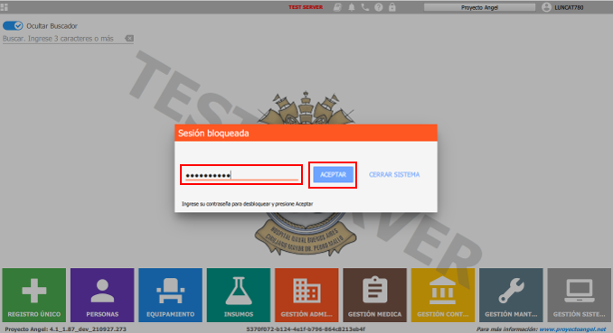 completar clave y aceptar