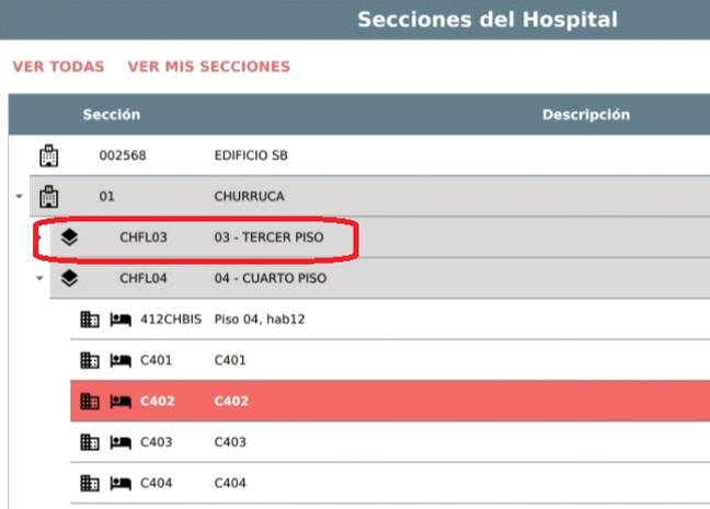 zona del hospital