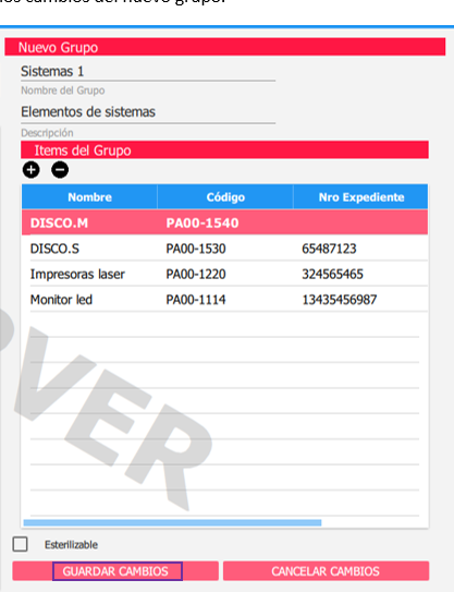 tildar elementos y aceptar