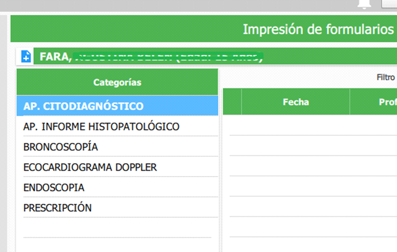 categorias de formularios