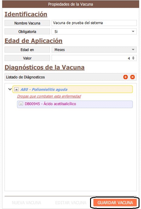 guardar vacuna