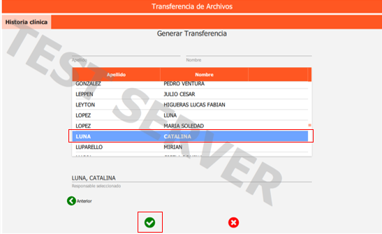 seleccionar responsable y el siguiente botón