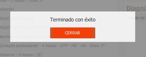 vacuna guardada e incorporada