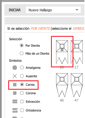 marcar simbolo y cara