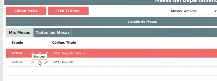 mesas/areas pueden modificarse