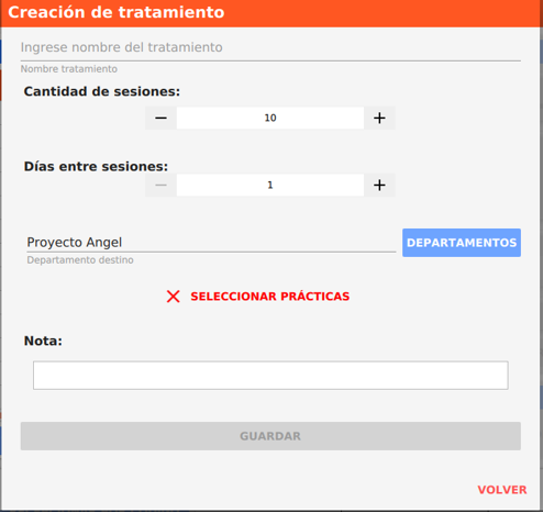 creacion de tratamiento