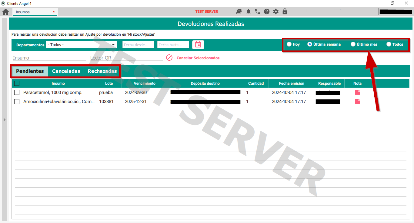 Devoluciones realizadas 4
